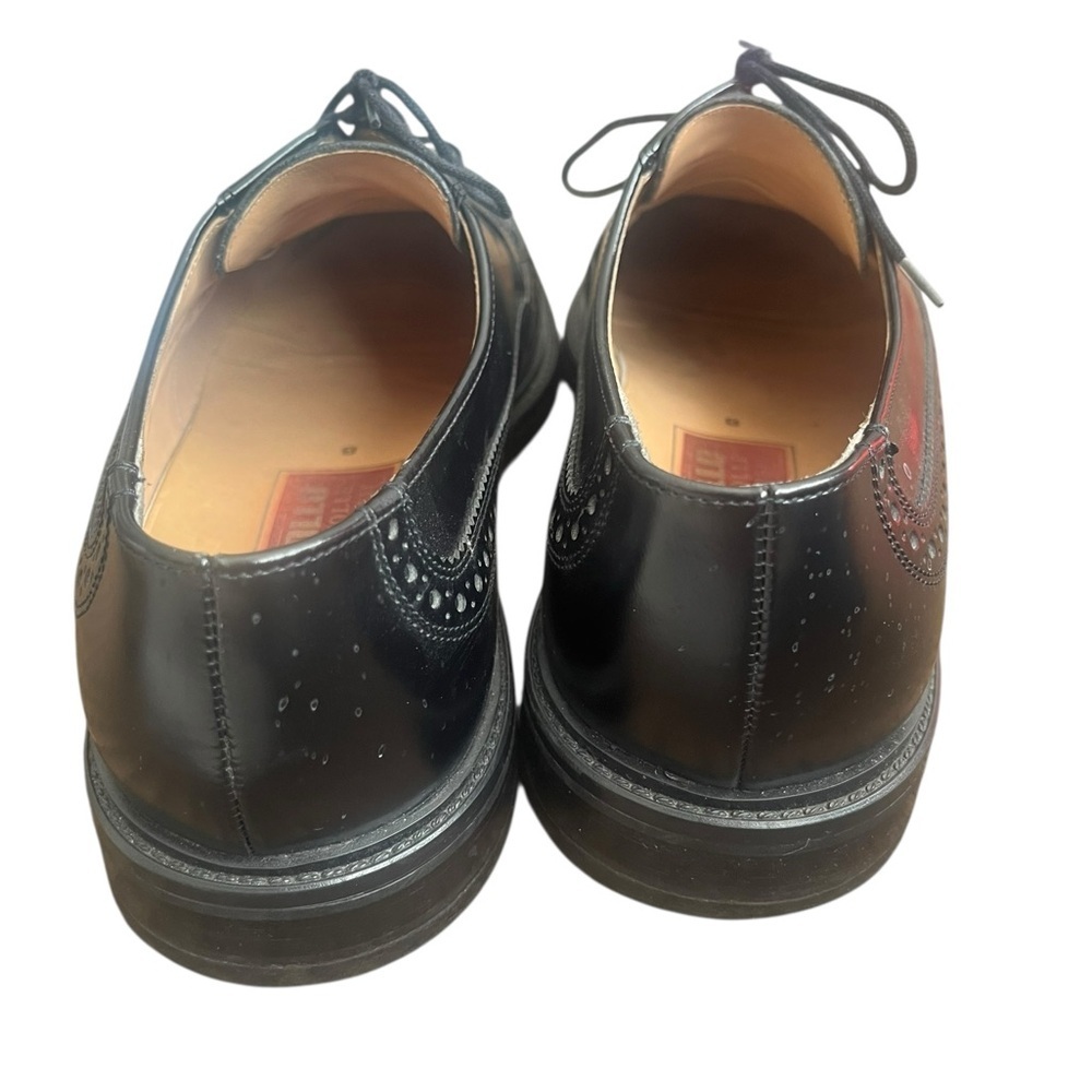 APOLLO WERTVOLLE HANDARBEIT mens Oxford LEATHER SHOES size 8 brogues black - Picture 4 of 6